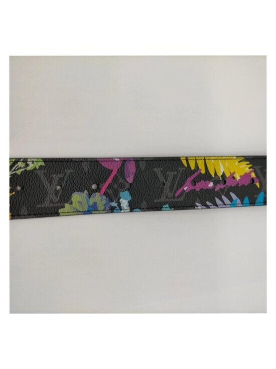 Authentic Louis Vuitton LV Belt Monogram Floral Black main image 4